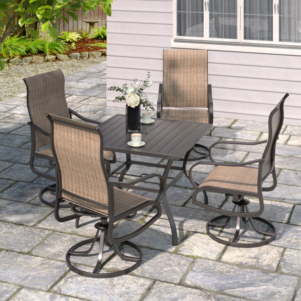 Latitude Run® Leisure Weatherford Swivel Patio Dining Set & Reviews